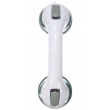 Maner Baie cu Ventuze, 30cm, Alb/Gri, Suport Siguranta Cada/Dus, Instalare Usoara