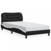 VidaXL Cadru de pat cu tăblie negru și alb 100x200cm piele artificială