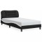 vidaXL Cadru de pat cu tăblie negru și alb 100x200cm piele artificială