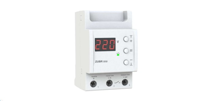 Releu de protectie tensiune monofazat, D32-32A, ZUBR