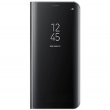 Husa de protectie Clear View Standing pentru Samsung Galaxy S8 Plus - Black, Negru
