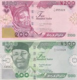 Bancnota Nigeria 200 si 500 Naira 2023 - PNew UNC ( set x2 )