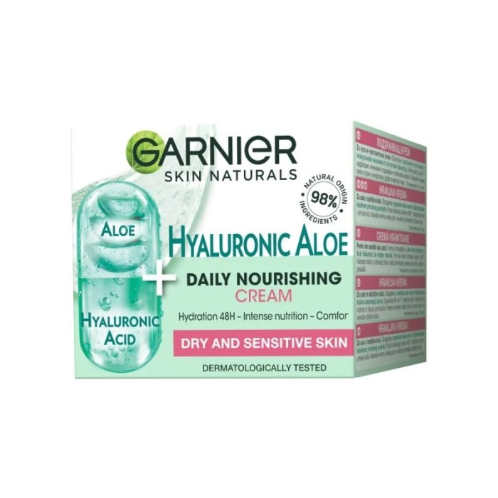 Garnier Skin Naturals Hyaluronic Aloe Gel-cremă nutritiv pentru pielea sensibilă și uscată 50 ml