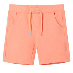 Pantaloni scurți pentru copii cu șnur, portocaliu neon, 140