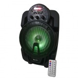 Boxa portabila Lige cu Bluetooth, 6.5inch, AUX-in, Radio FM, Cititor USB, Card TF, Lumini LED DJ, Telecomanda,, Portabil