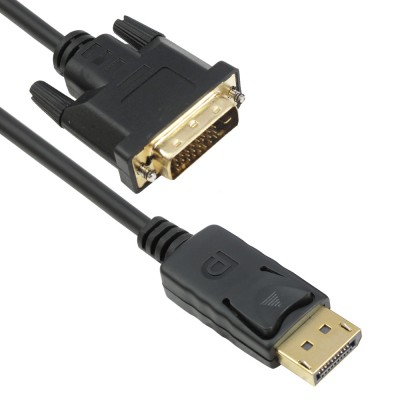 Cablu DisplayPort la DVI-D 24+1 pini, DeTech, 1.8m, DP tata, conductor cupru, conectori auriti foto