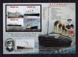 Cumpara ieftin ✅ 2012 Niuafo&#039;ou Niua Islands &#039;&quot; Titanic-100 ani &quot; , bloc mare nedantelat, cota mare! Michel 22 Є , Mi. 469/473 ,MNH, Nestampilat