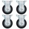 Gossi roti fixe, 4 buc., 100 mm
