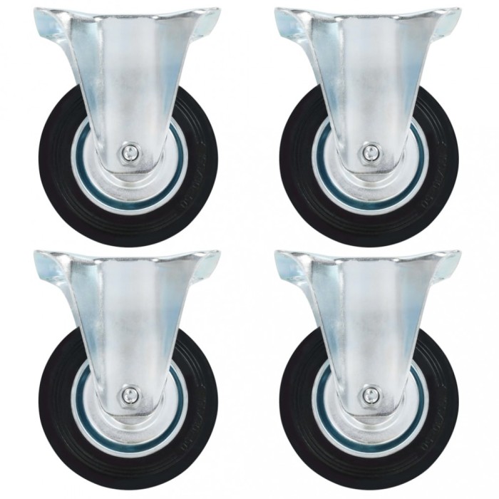 Gossi roti fixe, 4 buc., 100 mm