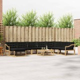 vidaXL Set de canapele de exterior 9 pcs Alb și negru 79 x 79 x 37 cm 3389006