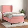 VidaXL Pat box spring cu saltea, roz, 90x190 cm, catifea 3129068