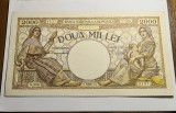 Bancnota 2000 Lei 1944 Octombrie, Filigran Traian, UNC - Bancnote Romanesti