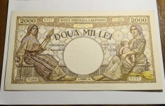 2000 lei 1944 Octombrie filigran Traian UNC