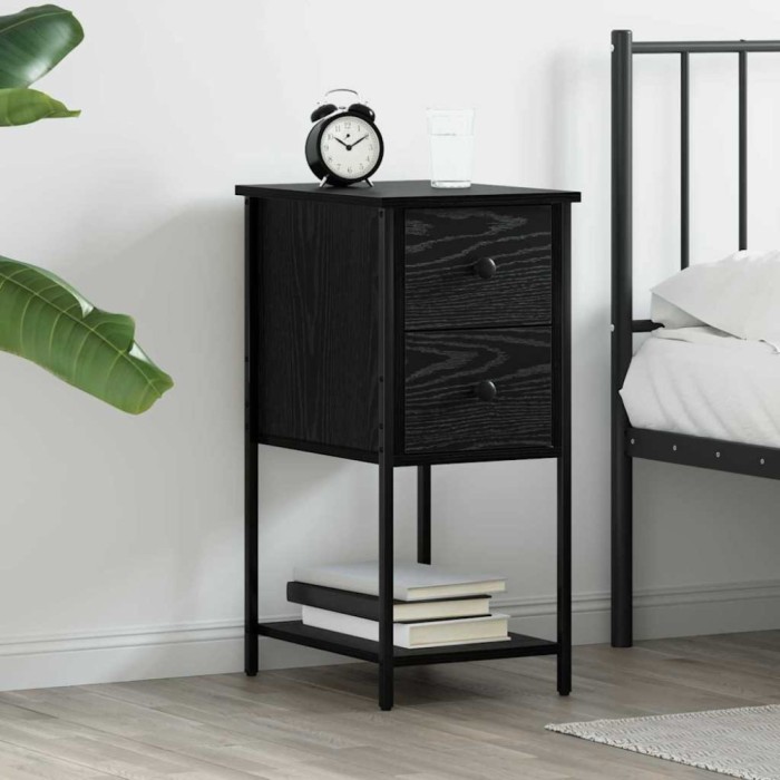 vidaXL Dulap de noapte Stejar negru 32 x 42 x 70 cm Lemn compozit 871289