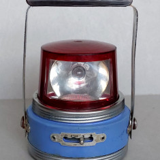 Caseta luminoasa tip girofar cu baterii, produs vintage Bulgaria anii 70