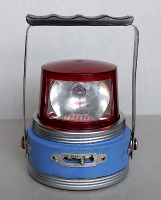 Caseta luminoasa tip girofar cu baterii, produs vintage Bulgaria anii 70 foto