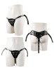 Harness Strap-on cu două inele - Negru, piele artificială, Orion