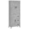 Dulap inalt, gri beton, 69,5x34x180, lemn compozit