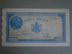 Bancnota 5000 lei 2 Mai 1944 ROMANIA - aUNC foto