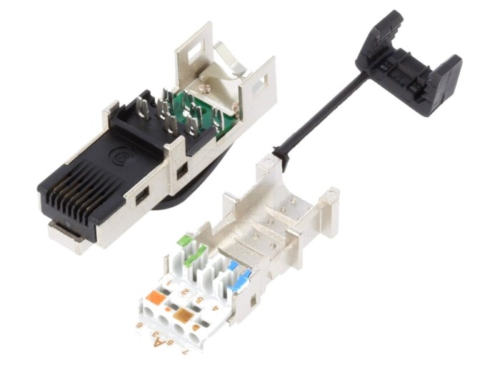 Conector RJ45 ecranat Cat 6a aurit
