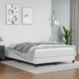Cumpara ieftin Pat box spring cu saltea, alb, 140x190 cm, piele ecologică