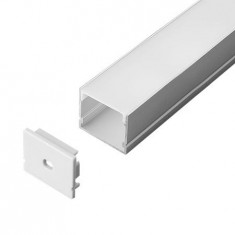 Profil aluminiu pentru banda led 2m 30mm x 20mm alb foto