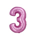 Balon folie sub forma de cifra, roz satinat, 76 cm-Tip Cifra 3