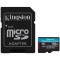 Card Memorie microSDXC Kingston Canvas Go Plus Android A2, 128Gb, Clasa 10 / UHS-1 U3, Cu Adaptor SDCG4/128GB