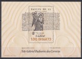 Brazilia 1973 - Prima Expoziție Națională de Filatelie Religioasă &bdquo;Sf&acirc;ntul Gabriel&rdquo; - Rio de Janeiro, Brazilia, Colita, Cota 15 EURO, MNH