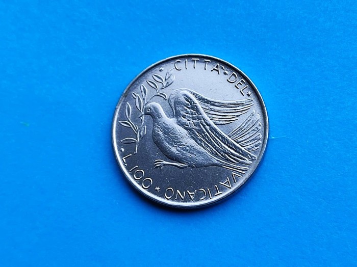 100 Lire 1973 Vatican-AUNC-RAR-in realitate arata bine!