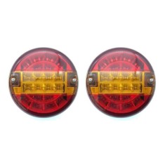 2 x Led Hamburger Diametru 14cm Lumini Spate Pentru Camion Caravana 24v