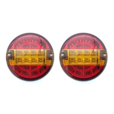 2 x Led Hamburger Diametru 14cm Lumini Spate Pentru Camion Caravana 24v foto