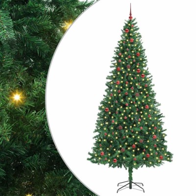 vidaXL Brad de Crăciun artificial Verde 300 cm PVC și Metal și Plastic 3394794 foto