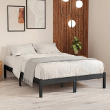 Cumpara ieftin Cadru de pat, gri, 160x200 cm, lemn masiv de pin