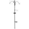 Statie Hranire Pasari Esschert Design FB150, 3 carlige, 2 vase, Verde, 300cm, Suport Gradina, Alimentare, Adapare, Imbaiere