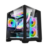 Cumpara ieftin Carcasa 1stPLAYER Gaming MV5, ARGB, Cube-Tower, fara sursa, neagra