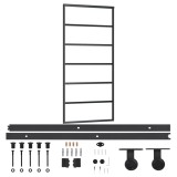 Ușă glisantă cu set feronerie, 90x205 cm, sticlă ESG/aluminiu