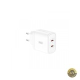 Incarcator Retea XO Design CE08 50W 3A 2 x USB-C Alb