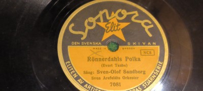 PLACA GRAMOFON / PATEFON. - SONORA -RONNERSAHLS POLKA foto