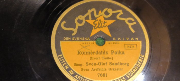 PLACA GRAMOFON / PATEFON. - SONORA -RONNERSAHLS POLKA