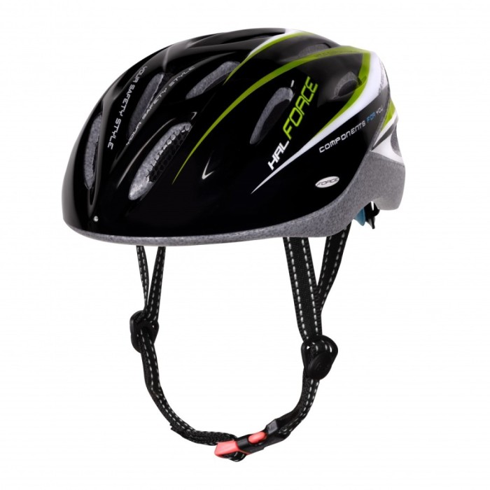 Casca Force Hal Negru/Verde/Alb S-M Ultimate FactoryBikes