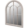 Oglinda Gradina Arcada Rustica vidaXL 69x89 cm Alb Antichizat Interior/Exterior