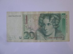 Republica Federala Germania/R.F.G. 20 Mark 1991,bancnota din imagini la jumatate de pret fata de restul de pe site!