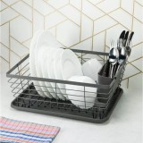 Suport pentru vase, gri, otel-plastic 36,3 x 30,2 x 14,5 cm, Kinghoff