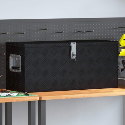 vidaXL Ladă de aluminiu, negru, 80 x 30 x 35 cm 146442 foto