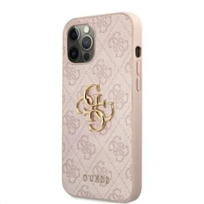 Husa Cover Guess Silicone Metal Logo pentru iPhone 12 Pro Max Pink foto