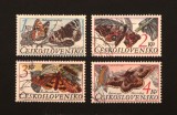 Serie Completă 4 Timbre Cehoslovacia 1987 Fluturi și Molii Limenitis Smerinthus Saturnia Ștampilate - A992