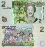 Bancnota Fiji 2 Dolari, 2007 (2011), UNC, Oceania, Numismatica