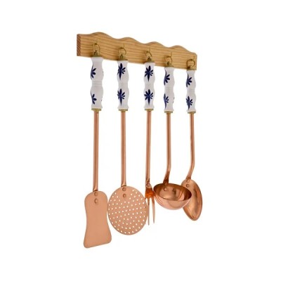 K&amp;uuml;chenset, Kochbesteck set - Flor, Mit Holzhalter foto