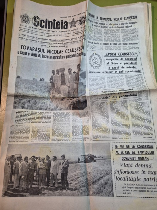scanteia 20 iulie 1984-art. vizita lui ceausescu in constanta